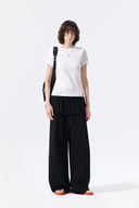 LAYERED SKIRT JERSEY PANTS IN BLACK