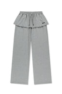 LAYERED SKIRT JERSEY PANTS IN GRAY