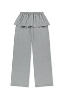 LAYERED SKIRT JERSEY PANTS IN GRAY