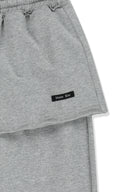 LAYERED SKIRT JERSEY PANTS IN GRAY