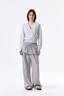 LAYERED SKIRT JERSEY PANTS IN GRAY