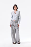 LAYERED SKIRT JERSEY PANTS IN GRAY