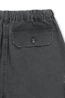 WASHED COTTON PATCH POCKET BERMUDA PANTS IN CHARCOAL GREY