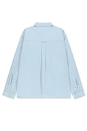 WASHED COTTON DRAWSTRING SHIRT IN SKY BLUE