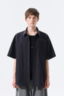 SMALL LOGO OVER FIT SHIRT FOR MEN IN CHARCOAL GREY
