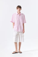 SMALL LOGO OVER FIT SHIRT FOR MEN IN PINK