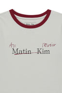 TONAL RIB LOGO CROP TOP IN GREY