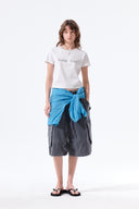 TONAL RIB LOGO CROP TOP IN WHITE