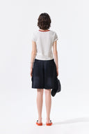 TONAL RIB LOGO CROP TOP IN GREY