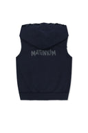 BACK LOGO JERSEY HOOD VEST IN NAVY