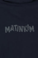 BACK LOGO JERSEY HOOD VEST IN NAVY