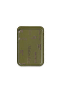 MATIN ALL-OVER LOGO MAGNETIC CARD WALLET IN KHAKI