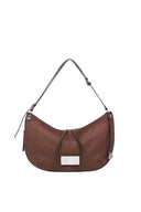 SUEDE ROUND HOBO BAG IN BROWN