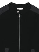 PATCH DETAIL KNIT ZIP UP FOR MEN IN BLACK