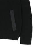 PATCH DETAIL KNIT ZIP UP FOR MEN IN BLACK