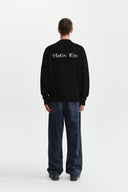 PATCH DETAIL KNIT ZIP UP FOR MEN IN BLACK