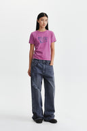 SHADOW DISTRESSED WIDE DENIM PANTS IN BLUE
