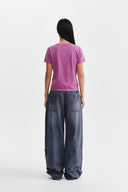 SHADOW DISTRESSED WIDE DENIM PANTS IN BLUE