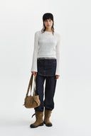 VINTAGE WASHED COTTON DUFFEL BAG IN BEIGE