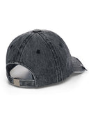VINTAGE DISTRESSED DENIM BALL CAP IN BLACK