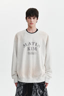VINTAGE SPRAY LOGO SWEATSHIRT IN LIGHT BEIGE