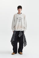 VINTAGE SPRAY LOGO SWEATSHIRT IN LIGHT BEIGE