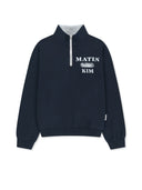 MATIN LOGO QUARTER ZIP UP IN NAVY