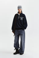 MATIN LOGO QUARTER ZIP UP IN NAVY