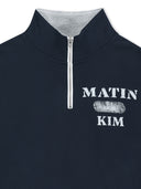 MATIN LOGO QUARTER ZIP UP IN NAVY