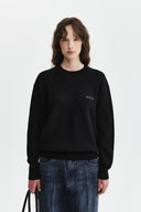 CALLIGRAPHY BACK LOGO KNIT PULLOVER IN BLACK