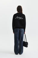 CALLIGRAPHY BACK LOGO KNIT PULLOVER IN BLACK