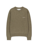 CALLIGRAPHY BACK LOGO KNIT PULLOVER IN KHAKI