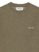CALLIGRAPHY BACK LOGO KNIT PULLOVER IN KHAKI