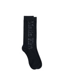 CRACKED LOGO JACQUARD SOCKS IN BLACK