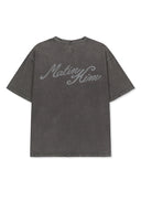 VINTAGE WASHED CALLIGRAPHY BACK LOGO TOPIN CHARCOAL GREY