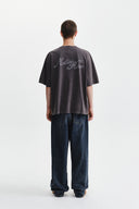 VINTAGE WASHED CALLIGRAPHY BACK LOGO TOPIN CHARCOAL GREY