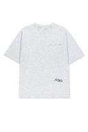 CALLIGRAPHY BACK LOGO POCKET TOP IN LIGHT GRAY