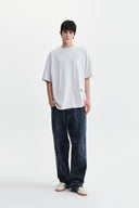 CALLIGRAPHY BACK LOGO POCKET TOP IN LIGHT GRAY