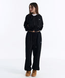 DENVER 2-WAY HOOD ZIP-UP IN BLACK