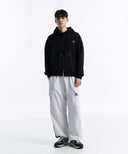 DENVER 2-WAY HOOD ZIP-UP IN BLACK