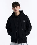 DENVER 2-WAY HOOD ZIP-UP IN BLACK