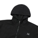 BACK ROUND WINDBREAKER IN BLACK