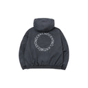 BACK ROUND WINDBREAKER IN CHARCOAL