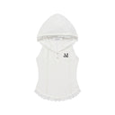 ASEN LACE SLIM HOOD SLEEVELESS IN WHITE