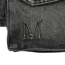DELVE BACK LEATHER CARGO DENIM SKIRT IN BLACK
