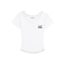 SUNNIOR LACE V-NECK HALF T IN IVORY