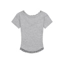 SUNNIOR LACE V-NECK HALF T IN GREY