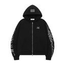 POZEN MIX LETTERING HOOD ZIP-UP IN BLACK