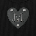 DYON METAL LOGO HEART PATCH SLEEVELESS IN BLACK