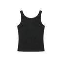 THEO CROSS LEATHER PATCH SLEEVELESS IN BLACK